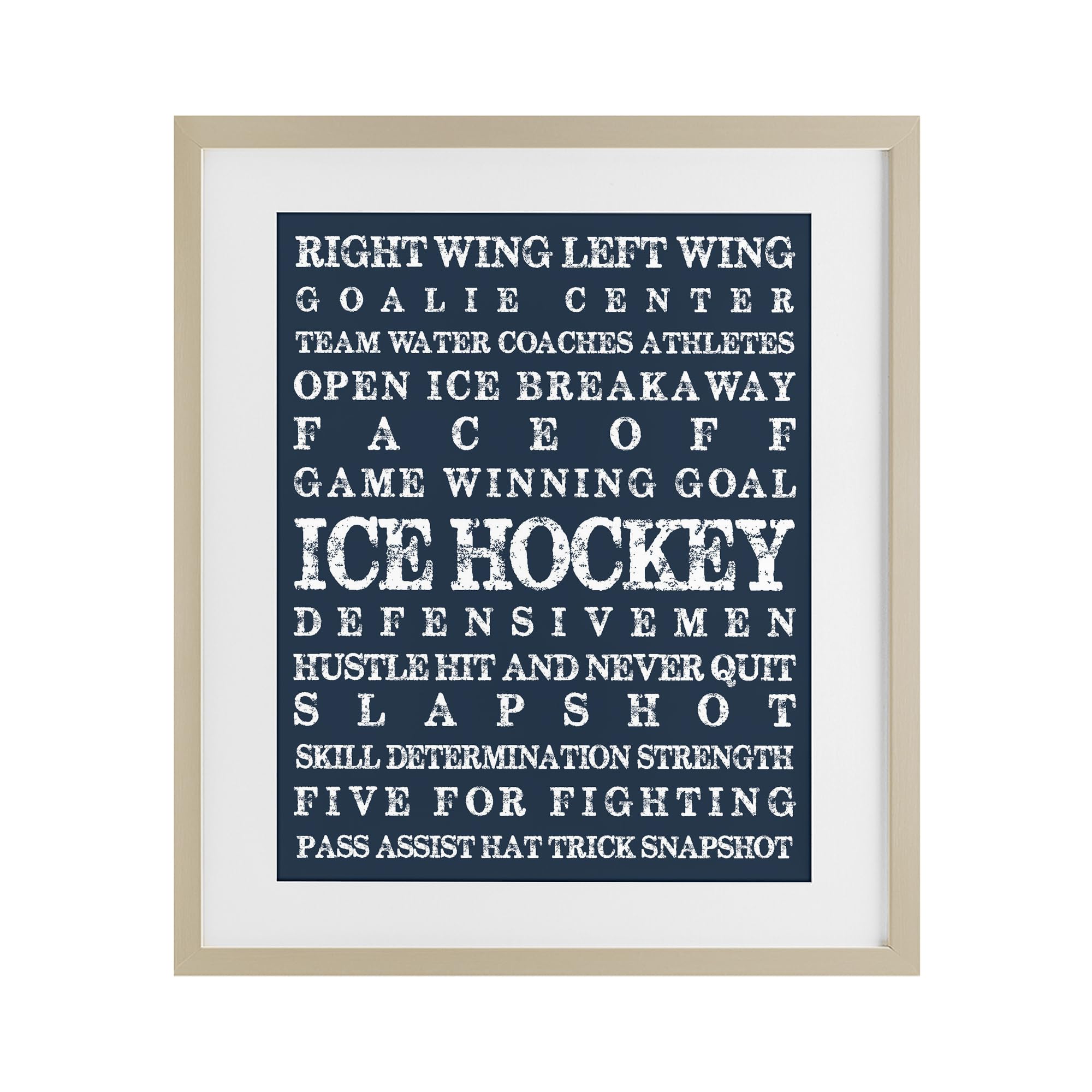 Stupell Industries Harvest Pine (Textured) 'Ice Hockey Expressions'| Framed Print Under Glass