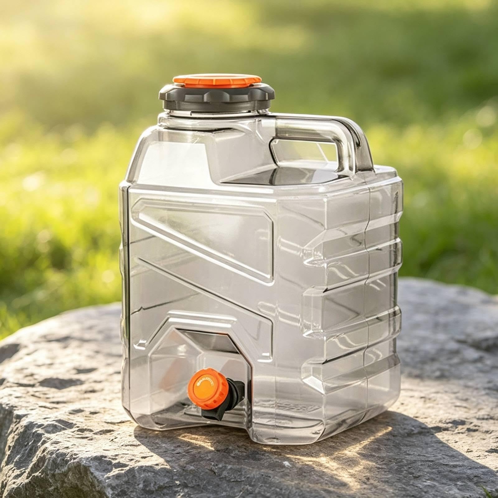 Tragbarer Wasserkanister für Camping, mit Zapfhahn, Speichertank, Lebensmittelecht, Verstärktem Griff, Ideal für Camping Und Wandern
