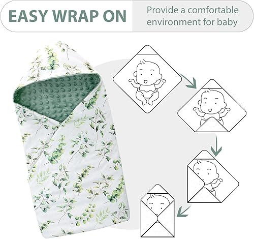 Miniatura 4 de Mantas de asiento de automóvil para bebés, fundas de asiento de automóvil de invierno, 100% algodón, manta para envolver al bebé con sombrero para