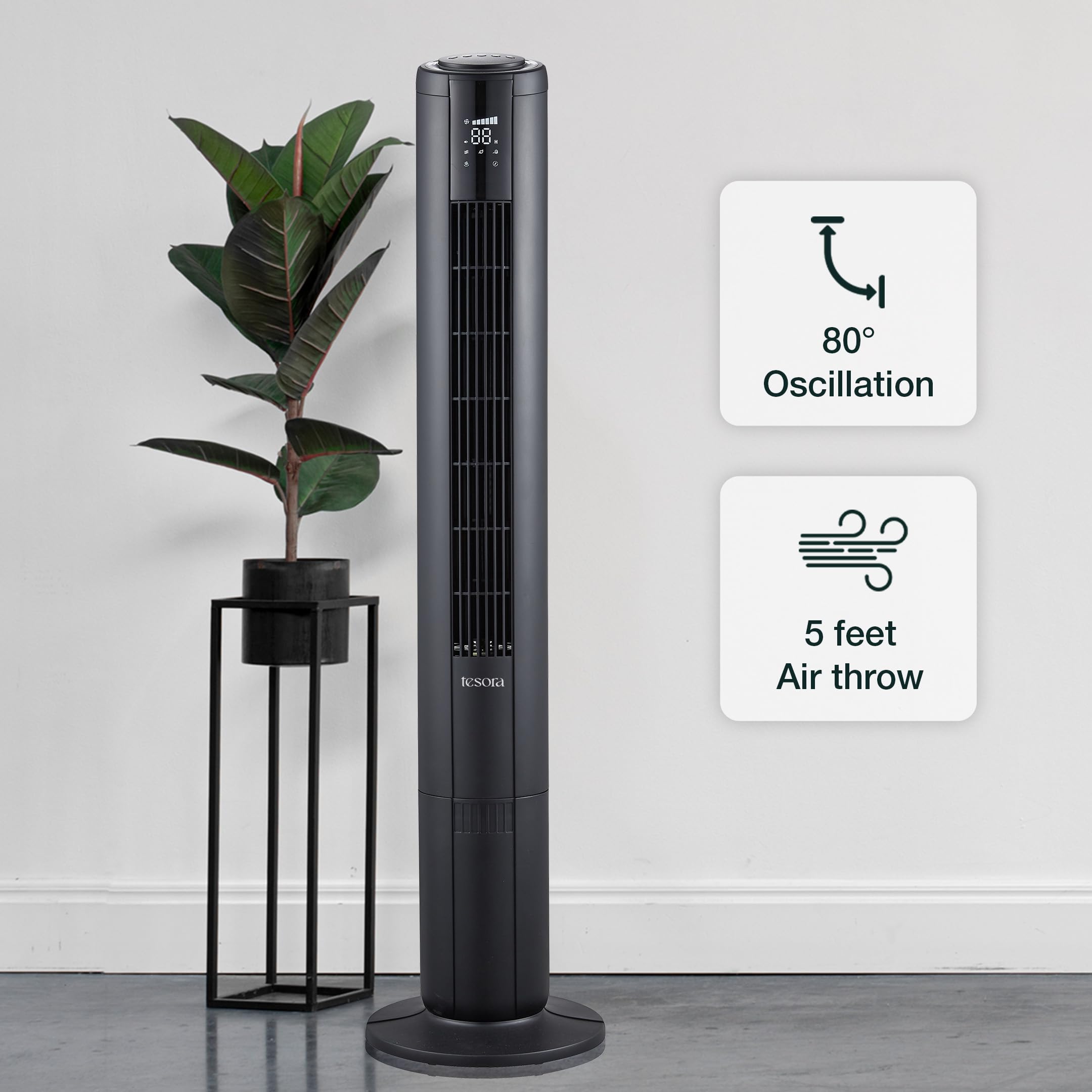 Tesora - Inspired by you Aero Stream Tower Bladeless Fan (Black) 2