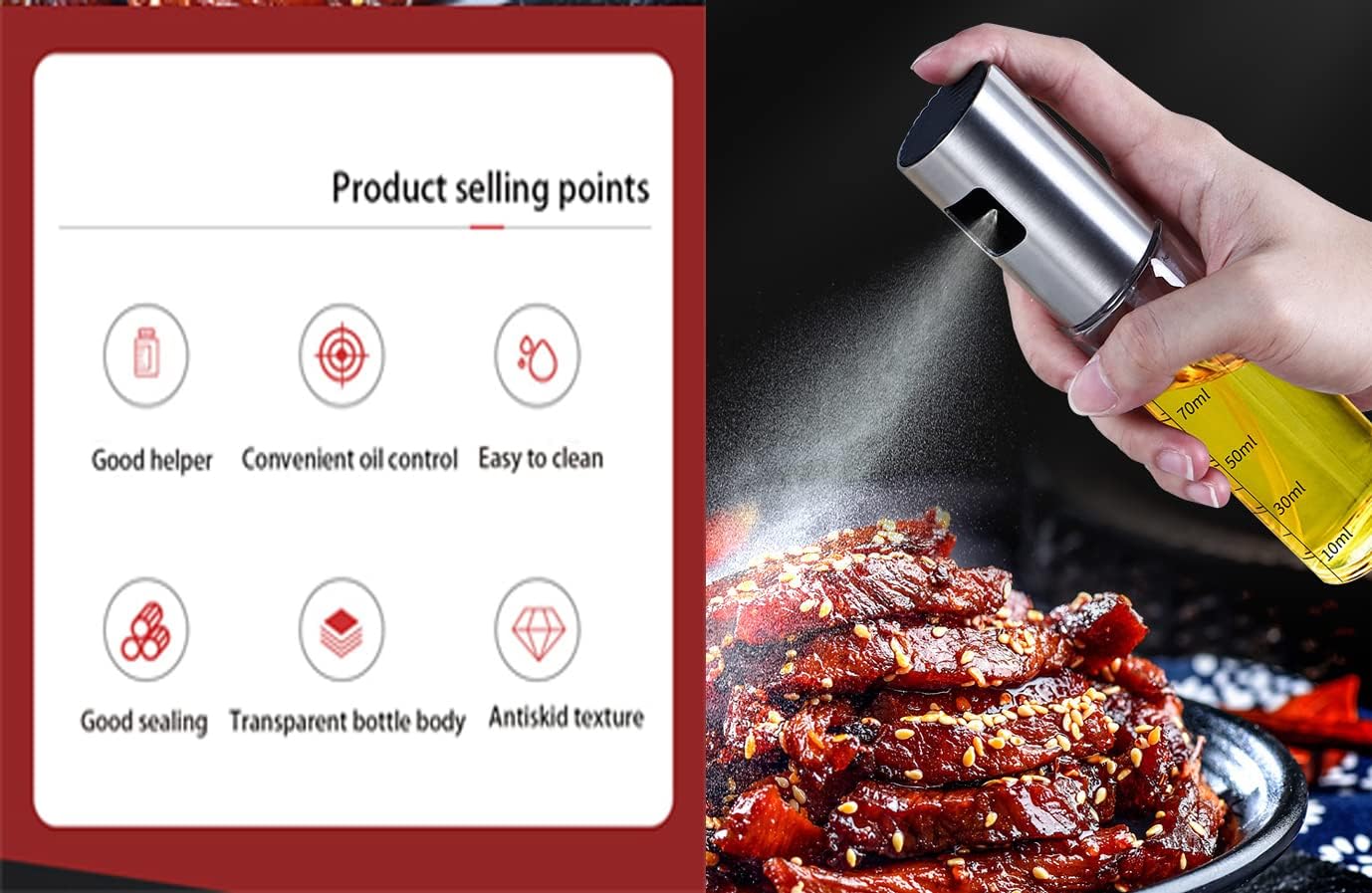 NIKKIER Pulverizador de aceite para cocinar, paquete de 2 pulverizadores de aceite de oliva de 100 ml, pulverizador de aceite para freidora de aire, ensalada, barbacoa, asar