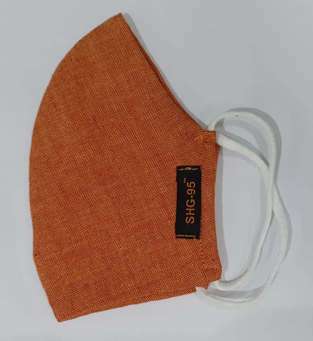 "ORANGE" Protective Face Mask with 12 Layers.(2 Layers of 100% Cotton Cloth+ 10 layer composite filter) (Pack of 3 for: men, women) Reusable, Washable Designer Fabric Mask.