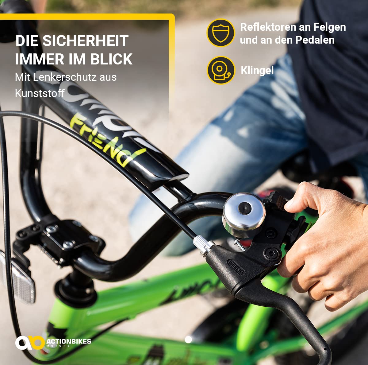 Actionbikes Kinderfahrrad Zombie | 12 16 20 Zoll - V-Brake Bremsen - Fahrrad für Kinder von 2-9 Jahren - Schutzblech v. / h - Kinder Fahrrad für Mädchen & Jungen - Fahrräder - Bicycle - Kinderrad
