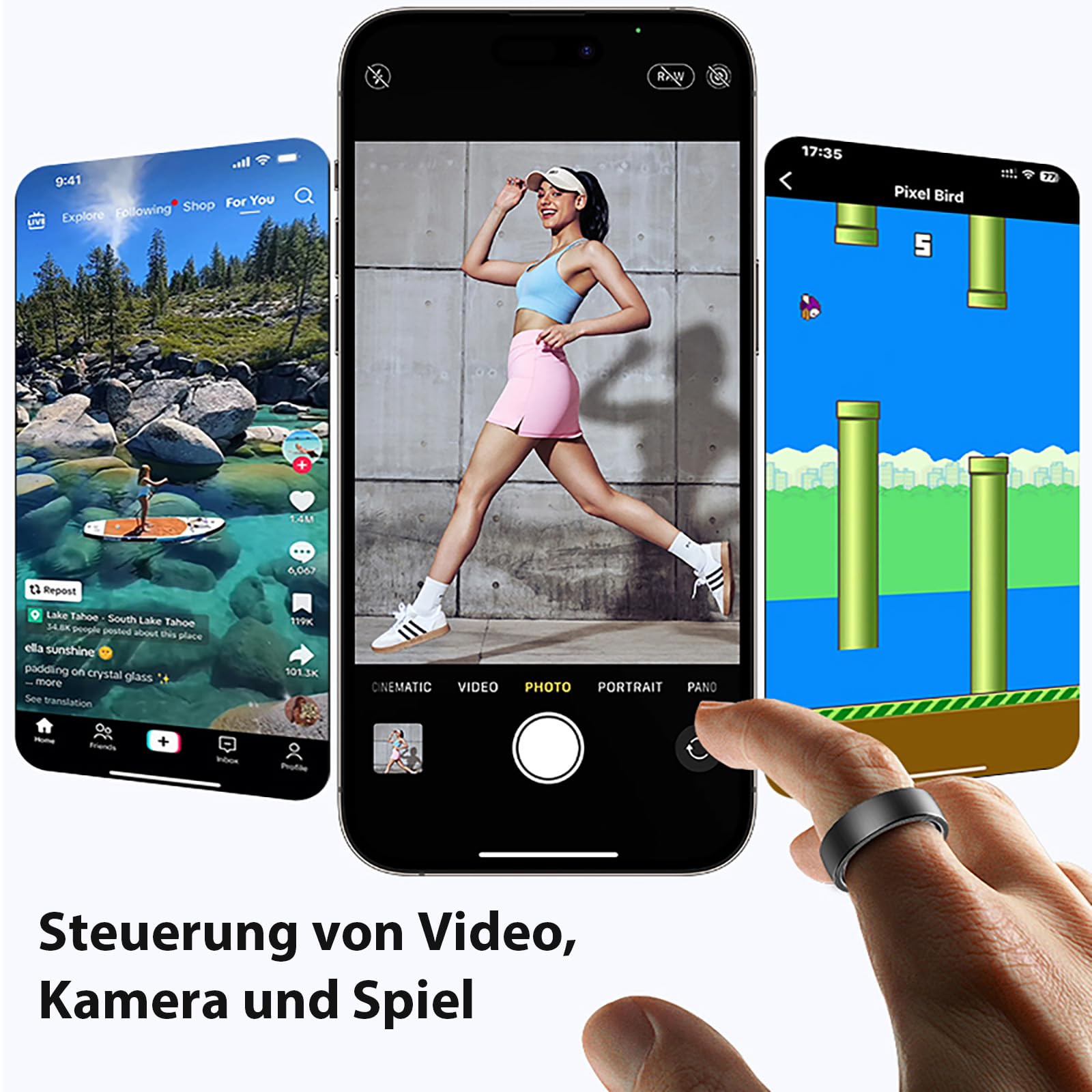findtime Smart Ring Fitnessring Notificación Fitness Traking Ring Cardíaco HRV Monitor de Sueño Podómetro Anillo de Salud IP68 Resistente al Agua Anillos Inteligentes para Mujer Hombre Android iOS