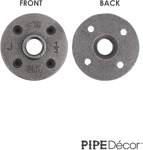 Vista 122 de PIPE DECOR - Codo de salida lateral de 1/2 pulgada, accesorios de hierro maleable negro para tuberías, pezones y accesorios estándar de 1/2 pulgada