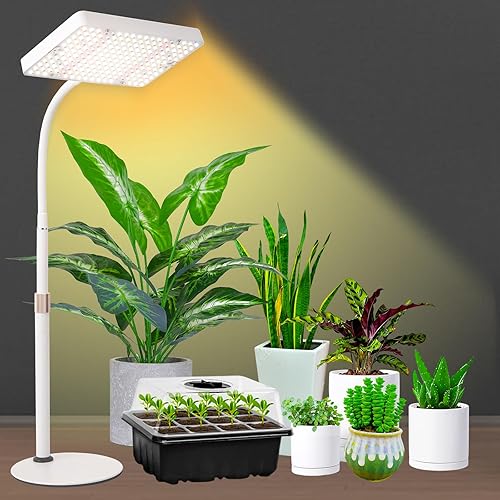 GroCruiser Luces de cultivo de escritorio para plantas de interior, luz de cultivo de mesa de 200 W, lámpara de cultivo de plantas de espectro