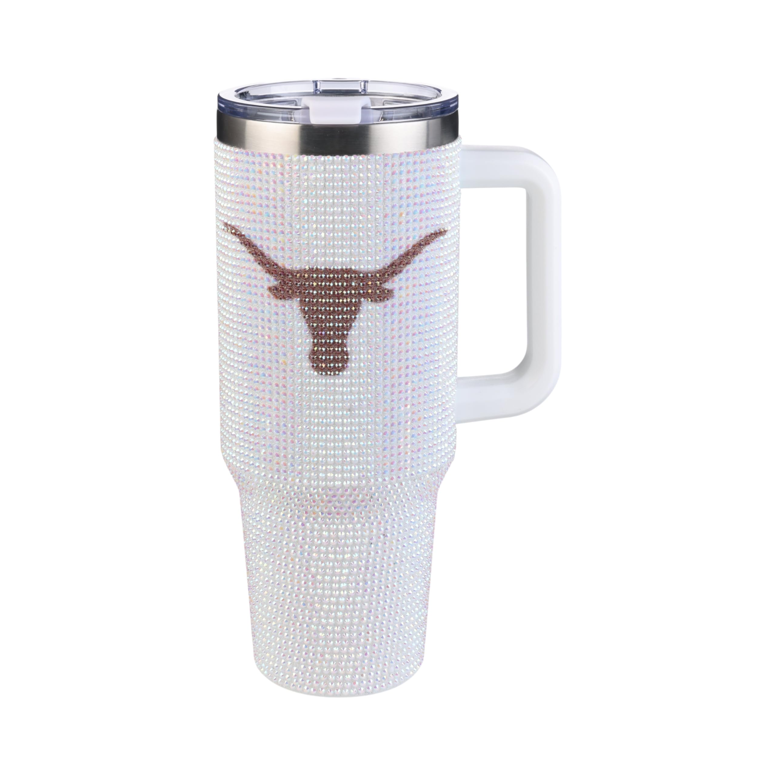 The Memory Company Officially Licensed 40oz White Bling Game Day Tumbler, University of Texas