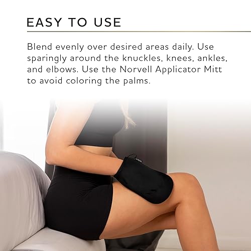 Miniatura 7 de Norvell Paquete de bronceado loción autobronceadora, 8,5 onzas líquidas + guante aplicador de bronceado sin rayas, loción hidratante prémium para