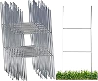 RealEstateSupplyStore 10x24 Inch Heavy Duty Galvanized H Frame Yard Sign Stakes - 100 Pack for Corrugated Plastic Signs