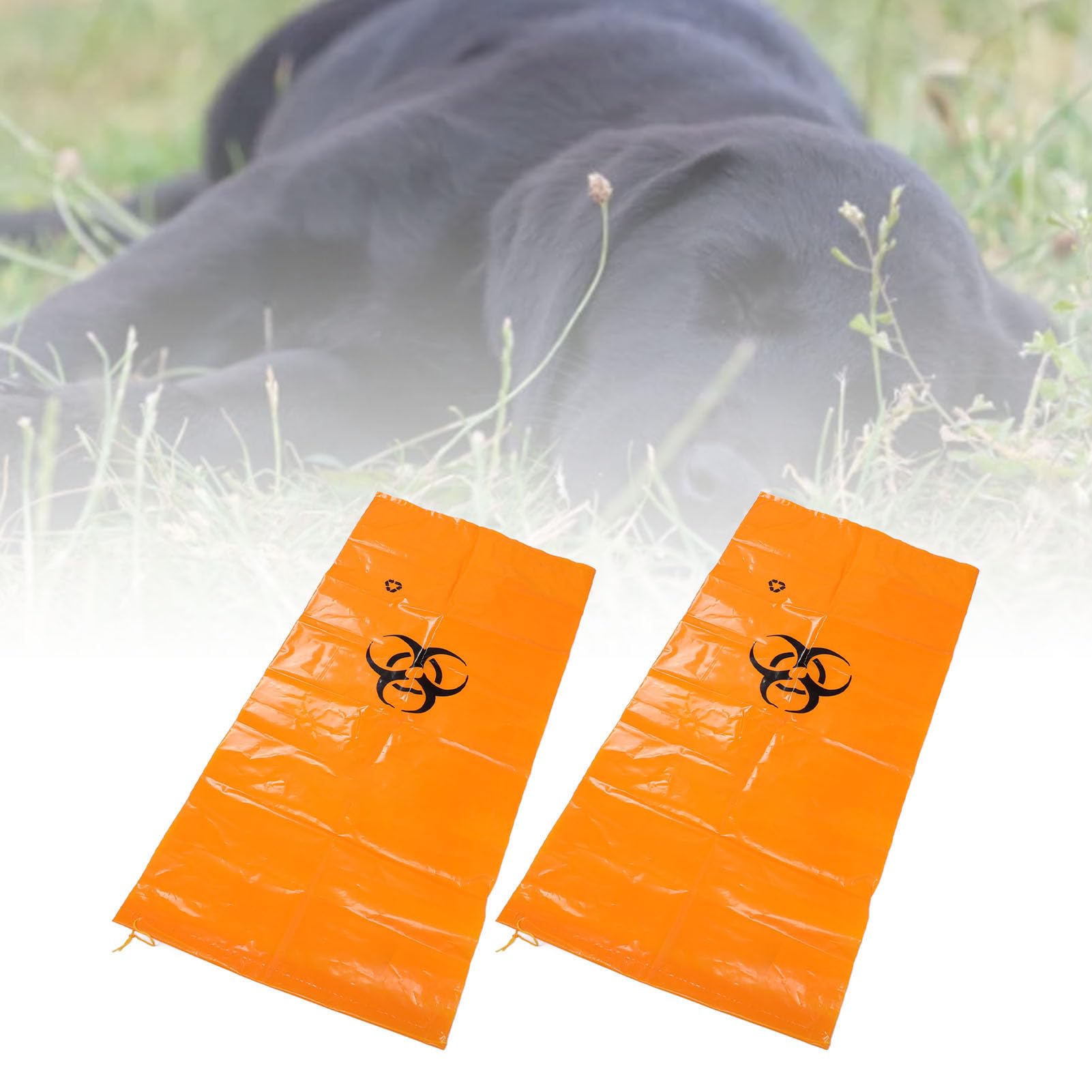 2 Pcs Dog Body Bag, Leakproof PE Cadaver Bag, Abrasion Animal Corpse Bag for Pet Corpses, Multi Purpose, Spacious Design for Various Sizes