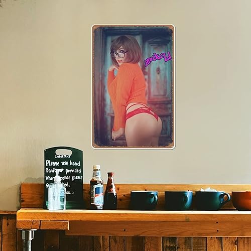 Miniatura 8 de Cartel de metal Mancave Garage Shop - Cartel de póster de la tienda de garaje, para cosplay de chica sexy, arte de pared de chica sexy, letrero de