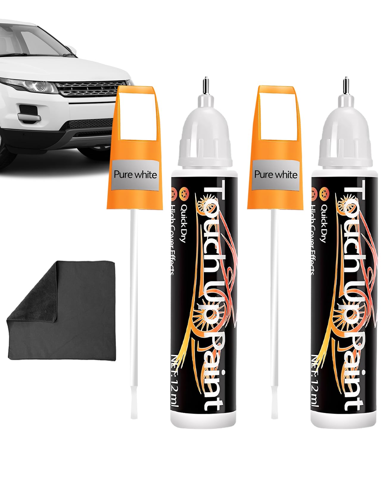 Ninnyi 2 Pcs Touch up Paint Pen, 12ml 2 in 1 White Car Scratch Remover Pens for Minor Automotive Scratches
