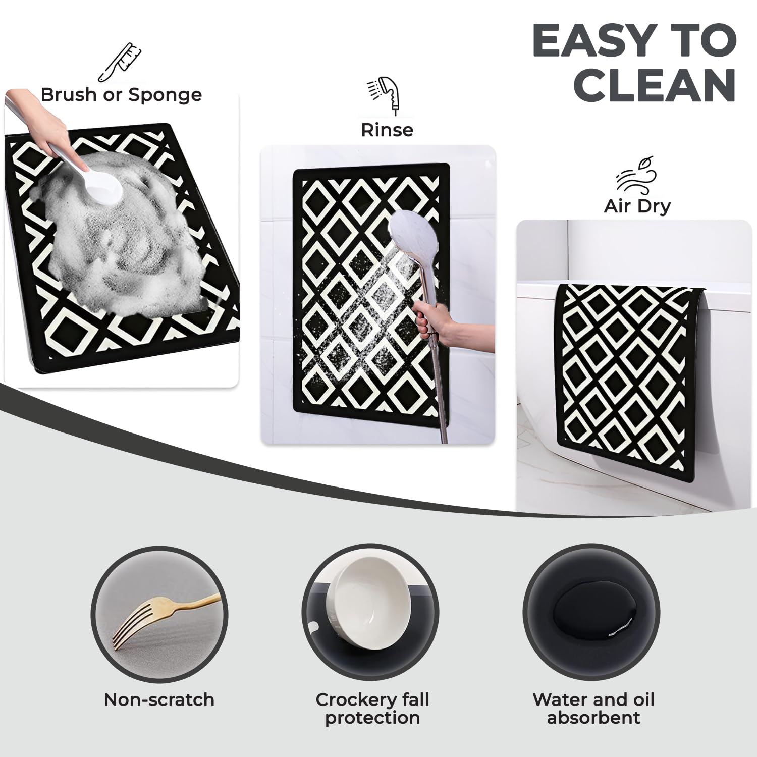 MAXOSHINE Kitchen Runners - Anti-Slip & Waterproof -4