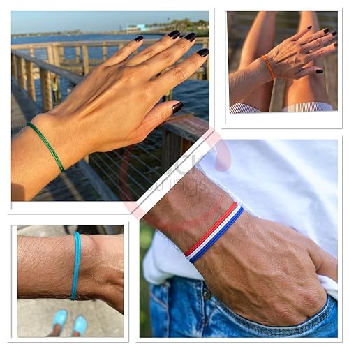 Miniatura 8 de Adjustable Nylon Cord Bracelet - Unisex Waterproof Bracelet in 20 Colors (Black)