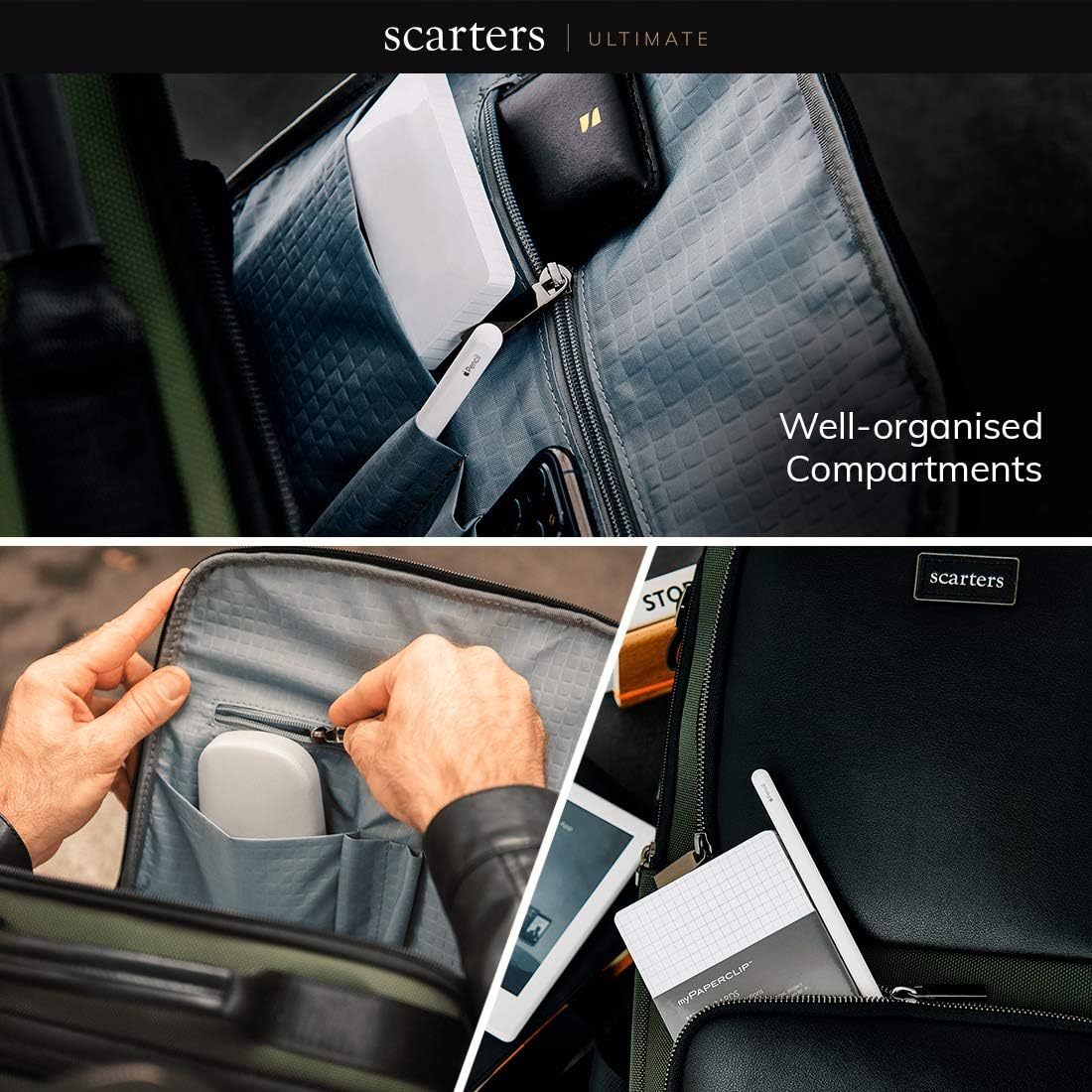 Exclusive Discount 80% Offer Scarters | Ultimate Laptop Backpack for Business Travel with USB Charging Port in Water Resistant Durable Fabric, Fits Up to 15.6 inch Computer, Trendy College School Student Gift Casual Daypack: Zenith ~ Olive Green & Black