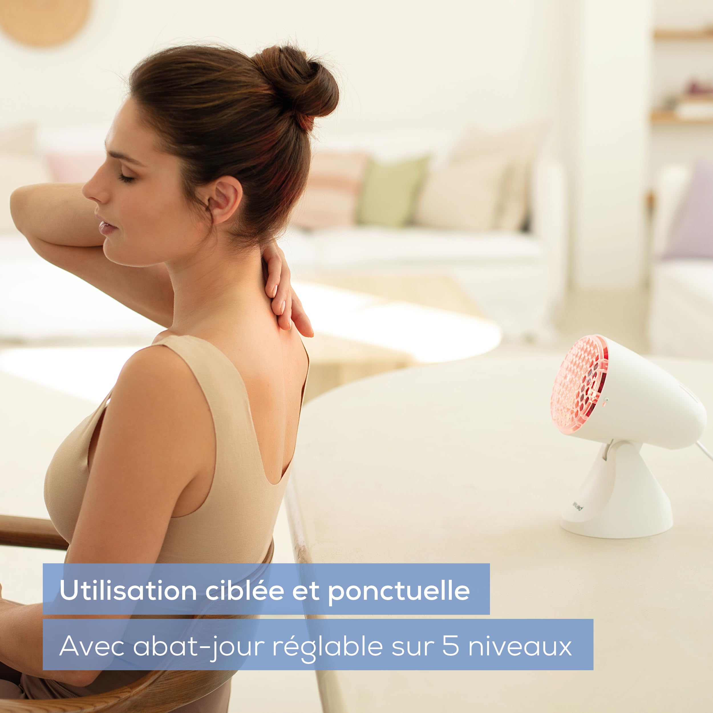 Beurer IL 11 lampe infrarouge avec grille de protection, dispositif médical pour utilisation en cas de rhume et de tension musculaire, 5 niveaux d'inclinaison, lunettes de protection incluses