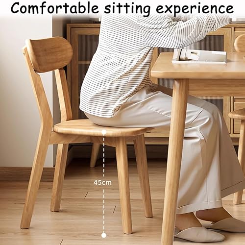 Miniatura 7 de YVYKFZD Sillas de comedor de madera maciza, juego de sillas de cocina con respaldo curvo, silla de comedor sin brazos, silla auxiliar cómoda de