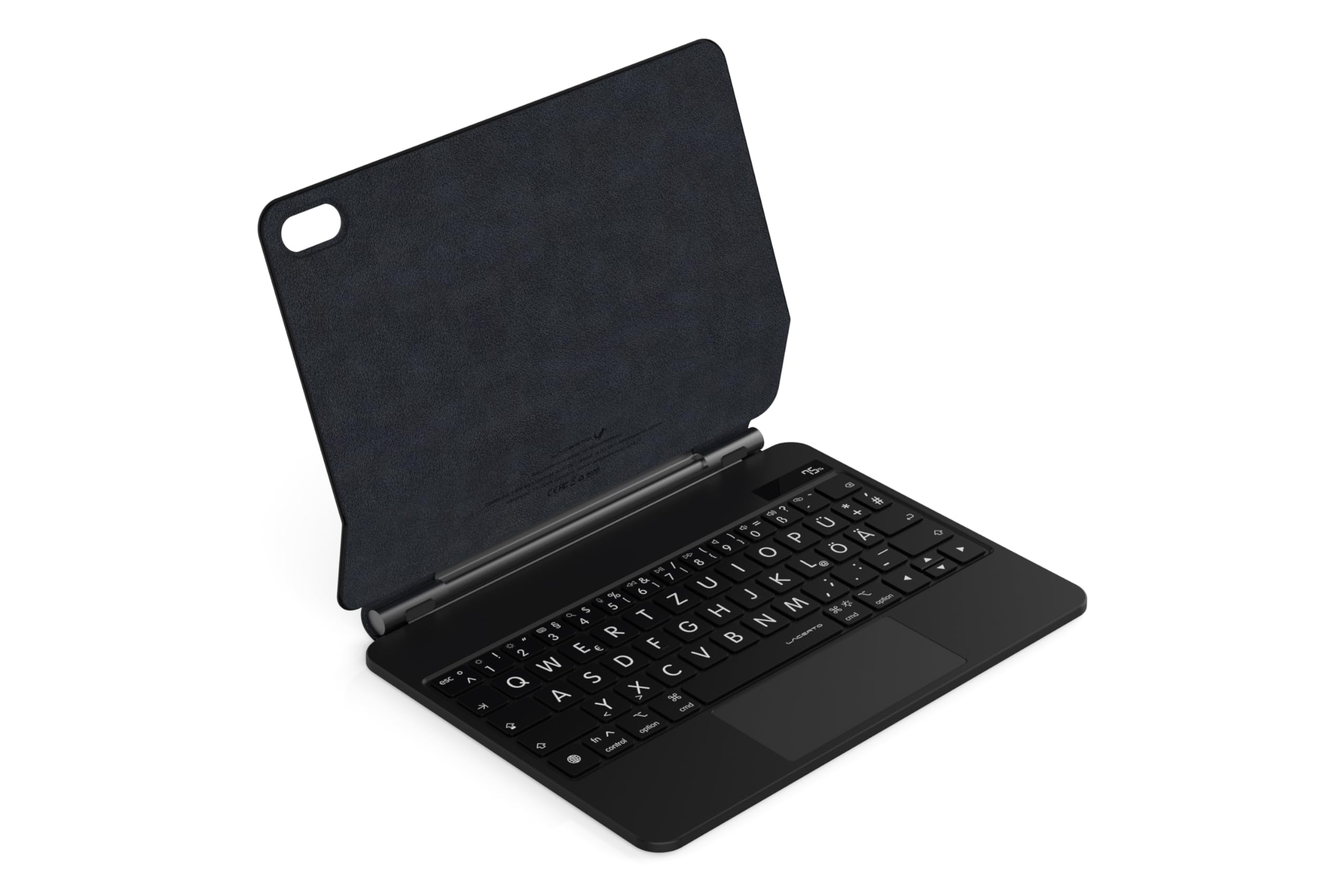 Deutsche Tastatur für iPad 10,9 2022-10. Gen (A2696/A2777/A2757) mit großen beleuchteten Buchstaben, für Senioren, Kinder & Sehbehinderte, Multi-Touch Trackpad | SCHWARZ | MAGIO-DG823