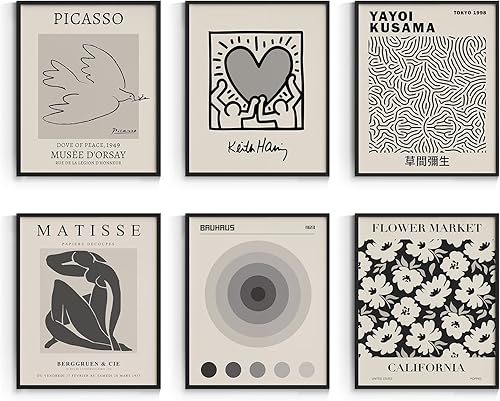 Habseligkeit Gray Master - Impresiones artísticas para pared, póster abstracto de arte de pared de Matisse, impresiones artísticas de pared vintage,