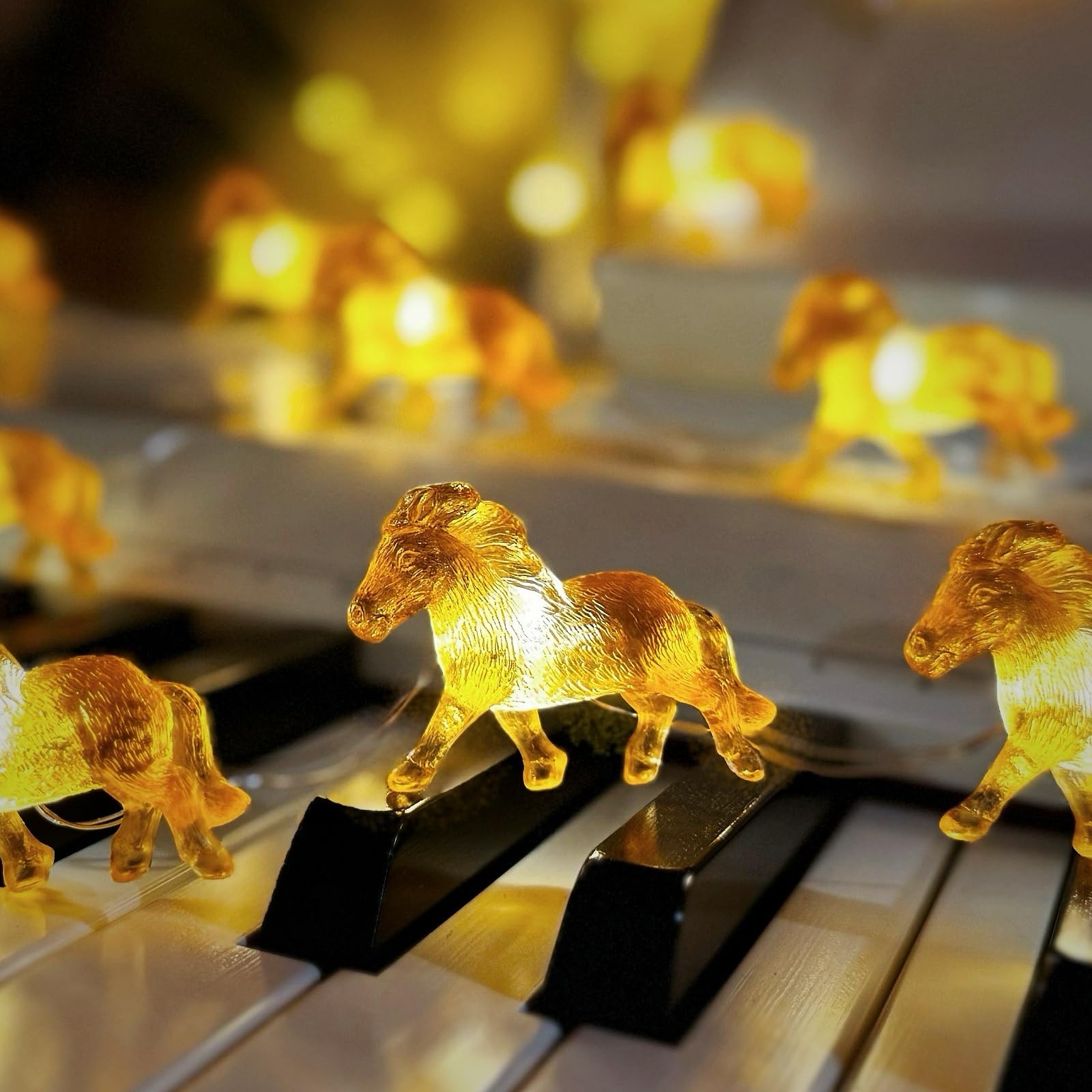 Cute Horse Gifts For Girls String Lights , USB Fairy Lights Plug In , Battery Operated Lights With Remote , 20LEDs 8ft ， Hobby Horse Decorations Lamp ,kids Bedroom Decor For Birthday Christmas Party