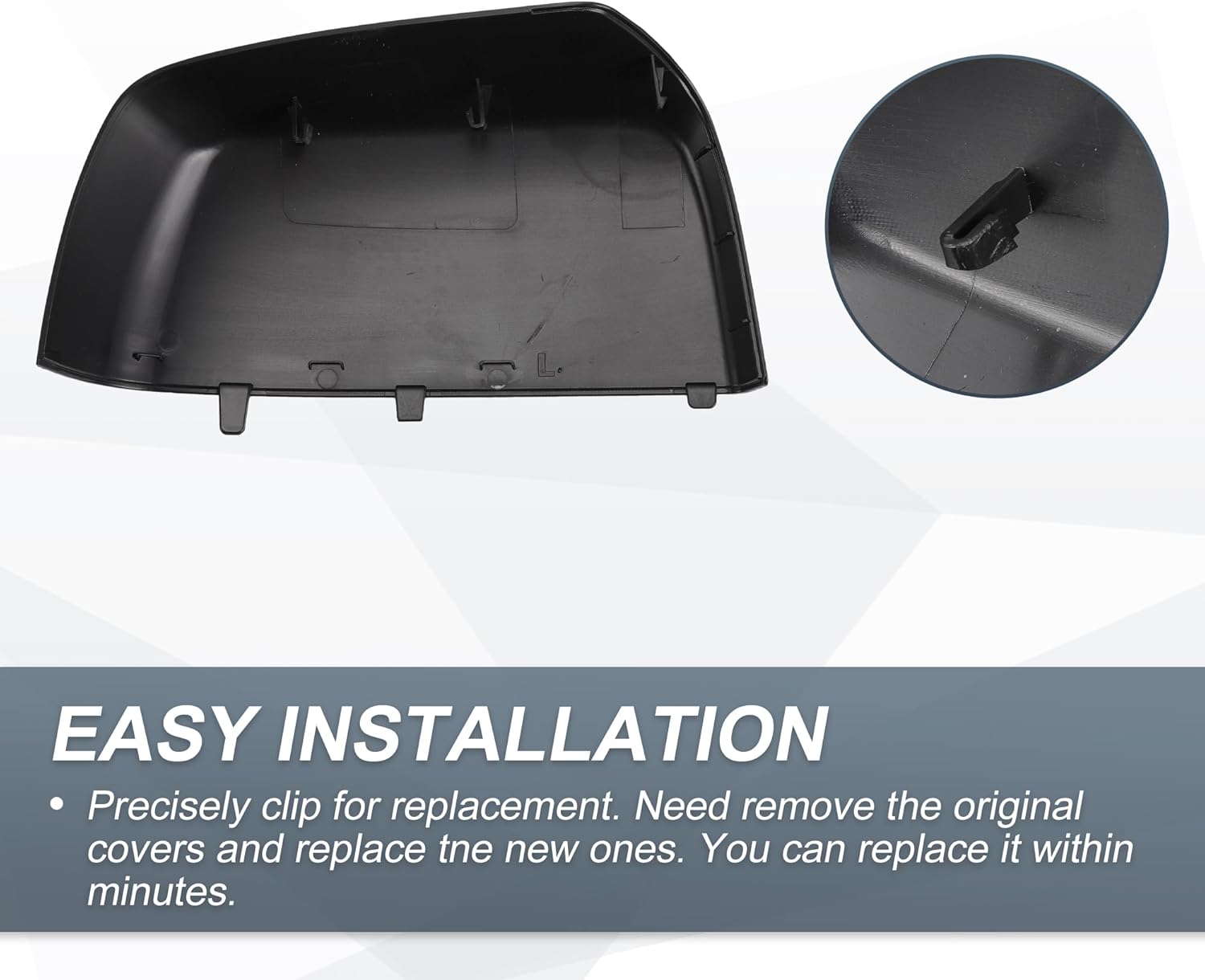 X AUTOHAUX Car Rear View Left Driver Side Mirror Cover Cap Replacement Gloss Black for CHEVY COLORADO for GMC CANYON PICKUP TRUCK 2015-2021 Mirror Guard Covers 23191153