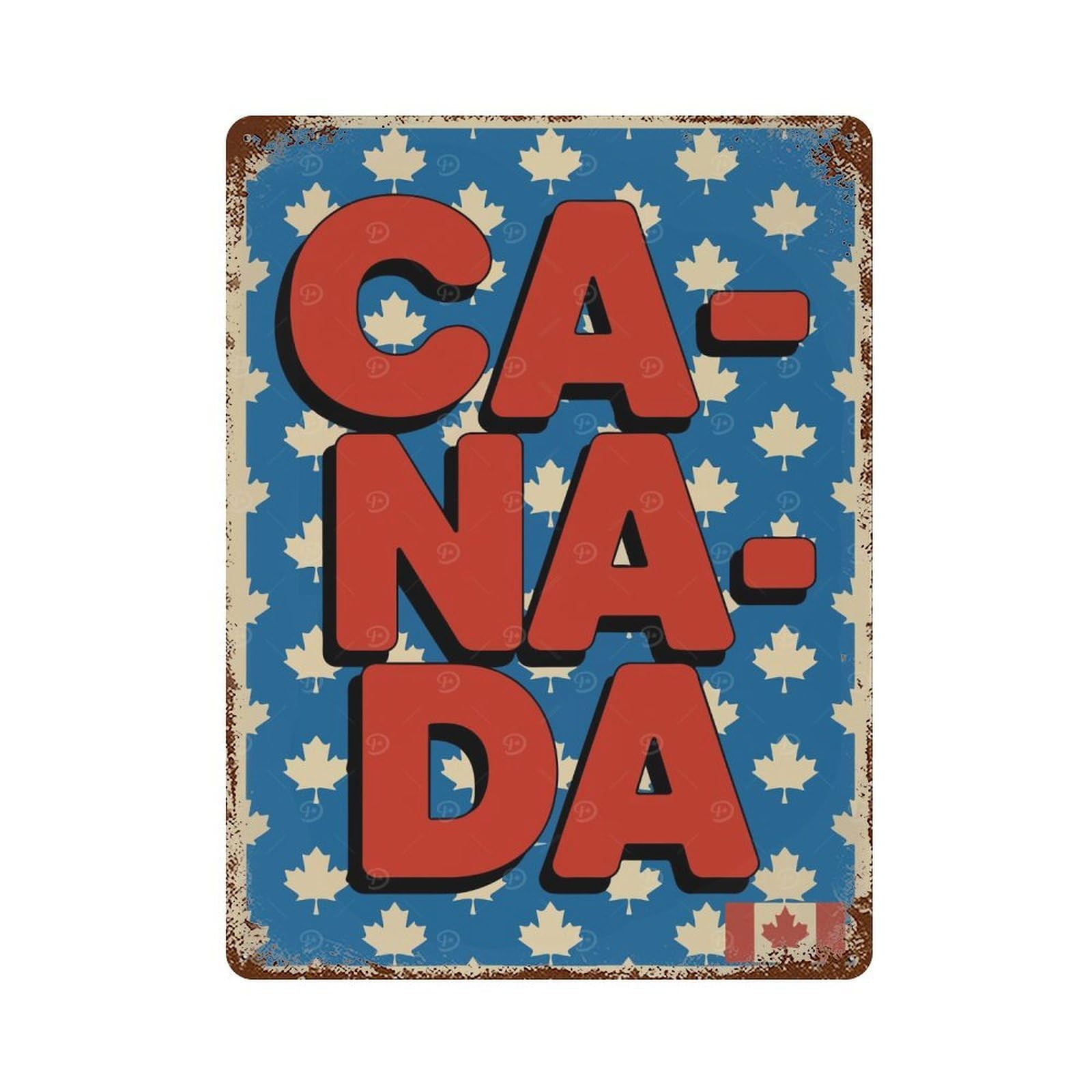 Garage Style Canada Day Aged Metal Wall Plaque 15.7"x11.8", Decorative Metal Wall Art for Bar And Workshop