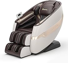 Real Relax Massage Chair, SL Track Full Body Zero Gravity Massage Chair Recliner with 18 Modes Yoga Stretch Blurtooth Heating APP Control, Favor 09 Brown