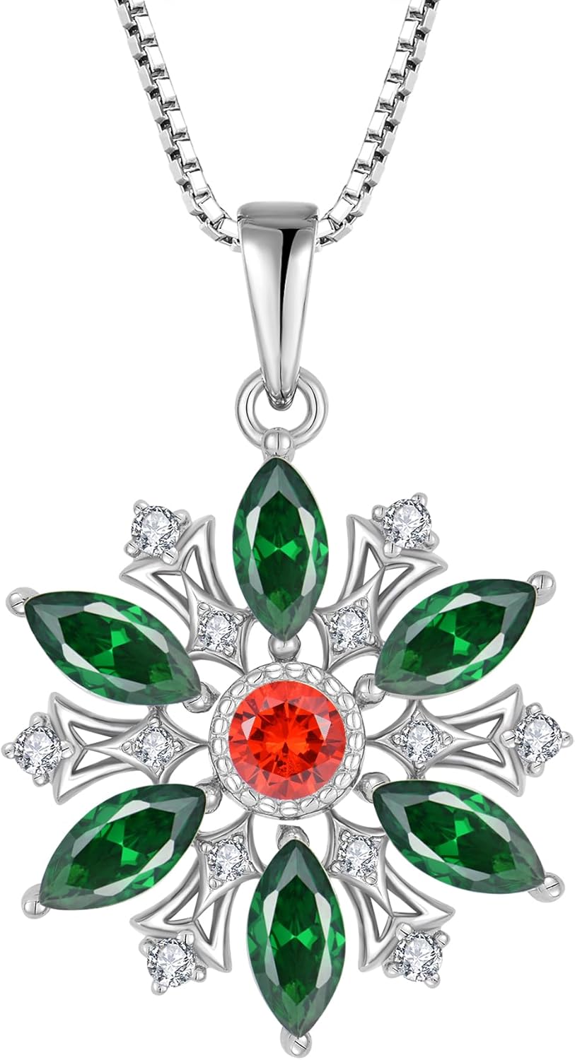 Snowflake Necklace for Women 925 Sterling Silver Pendant Necklaces Jewelry Gifts