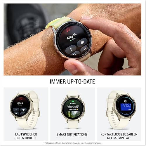 Garmin Venu 4, 41mm GPS smartwatch, AMOLED touchscreen, 24/7 advanced health & fitness, 80+ sports apps, flashlight, ECG app, sleep tracking, fitness coach, up to 10 days battery life, Bone - 4