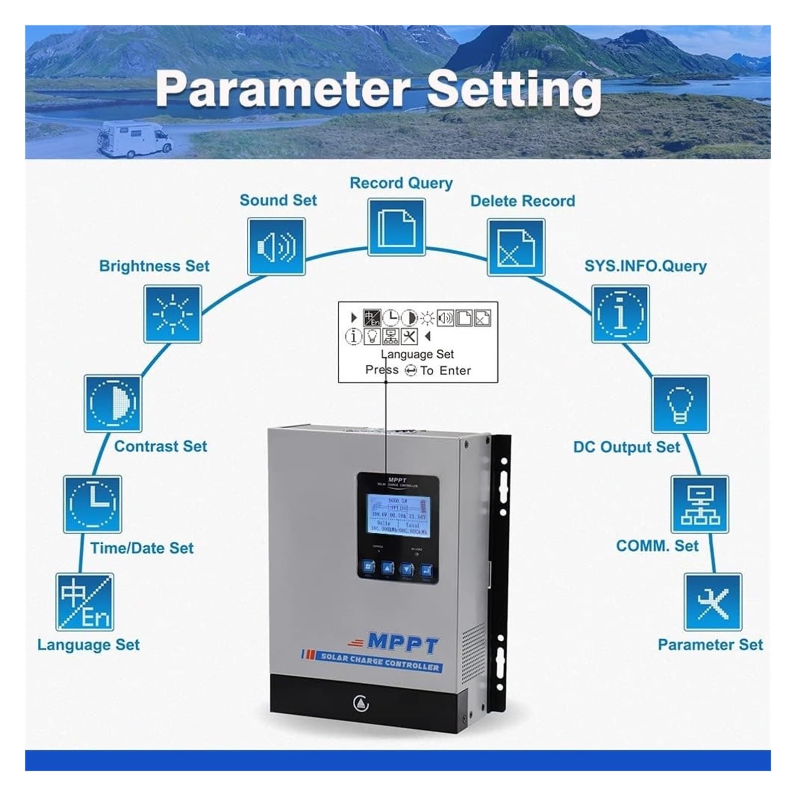 Controlador Solar, Controlador De Carga Solar MPPT De 80 Amperios, Regulador Automático De Batería De 12 V, 24 V, 36 V Y 48 V, Entrada Máxima De PV De 150 V, Compatible Con Cargador Solar Sellado