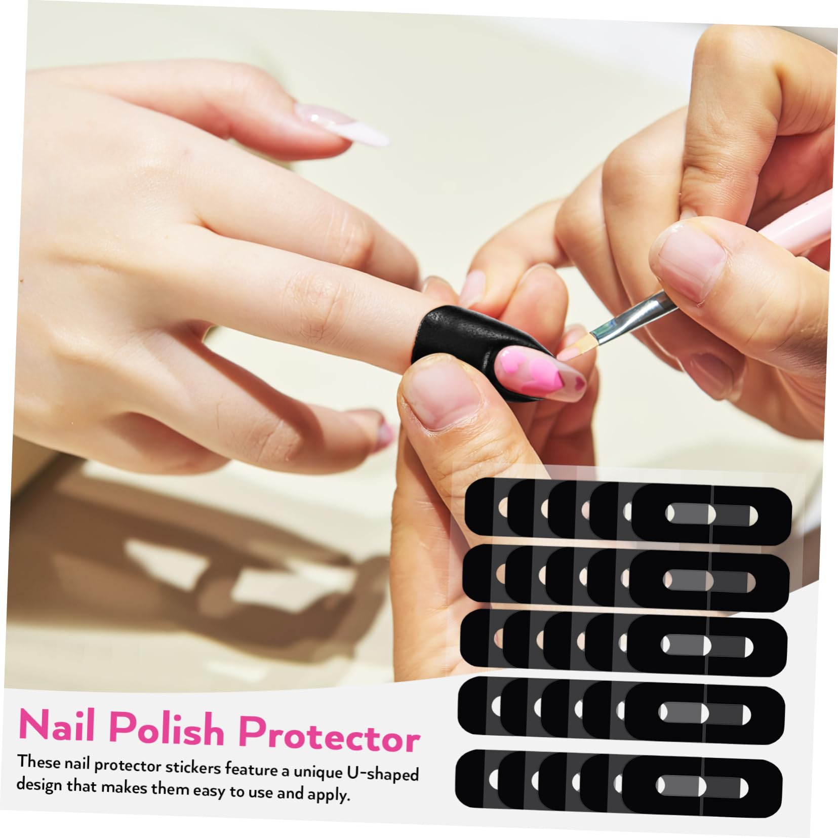 4 Set Sticker Protettivi Per Unghie Facili Applicare Superficie Antiscivolo Sicuri Per Gel Polish Unghie 100 Fogli*4