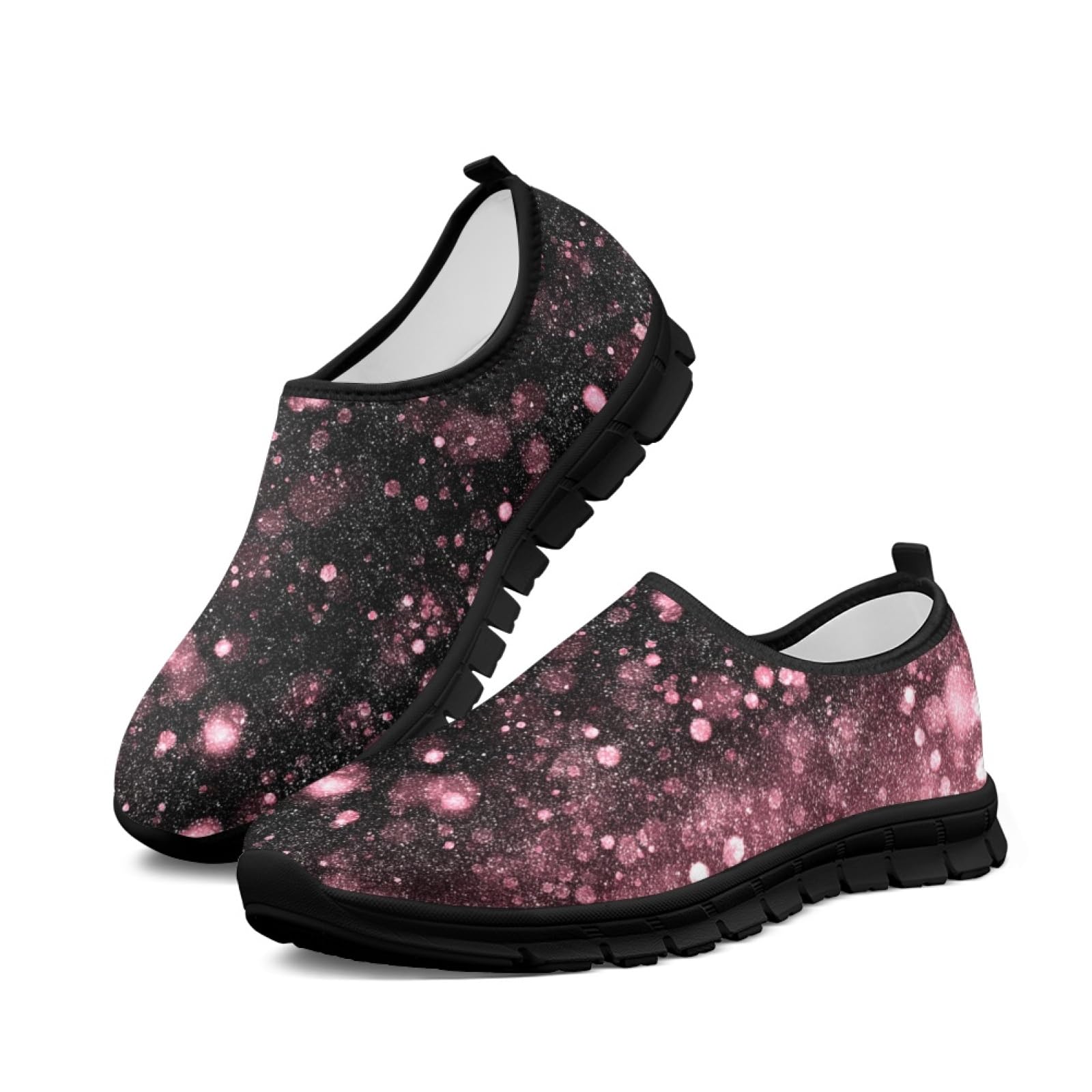 Womens Floral Print Lightweight Walking Sneaker Pull Tab Detail Fashion Athletic Casual F…