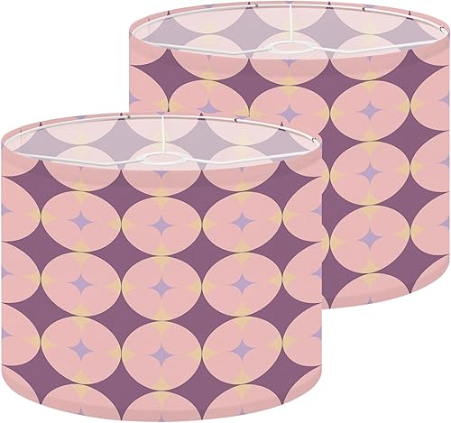 Miniatura 12 de Pink Lamp Shades 70 s Retro Funky 60s 70s Aesthetic Style Mid Century Modern Lampshades Boho 1 Pack Light Shade for Table Lamps Floor Lamps Drum