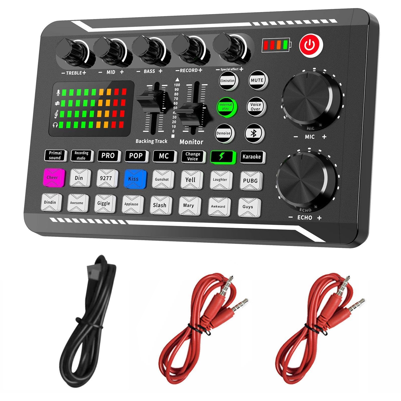 Kit scheda audio - scheda audio F998, pacchetto di attrezzature podcast | professionali | Kit scheda audio con microfono per podcast, pacchetto di apparecchiature di trasmissione in versione i