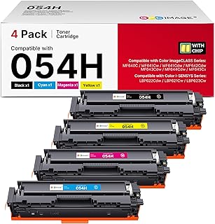 캐논 054H 054 토너 교체품, 캐논 054H 054 토너 카트리지 세트, 캐논 MF642Cdw 토너 카트리지와 함께 작동, 컬러 이미지클래스 MF644Cdw MF642cdw MF641Cw LBP622Cdw, 4팩 CRG-054H 카트리지 054