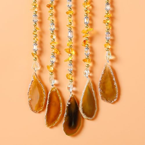 Miniatura 5 de Atrapasueños de piedras preciosas de ágata con 7 chakras, árbol de la vida con piedras de cristal arcoíris, decoración de pared hecha a mano para