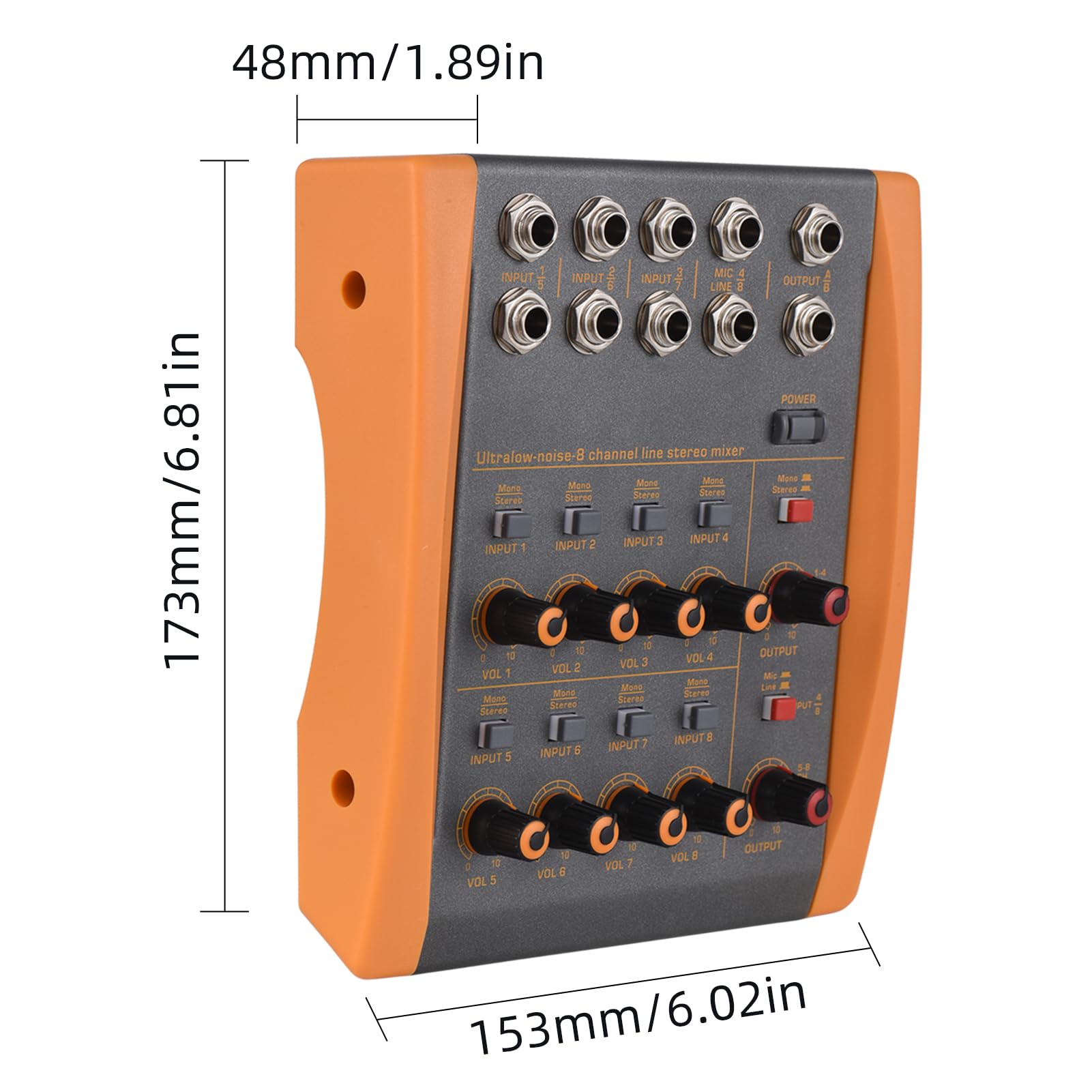 Summina Consola De Mezcla De 8 Canales De Ruido Ultra Bajo De 8 Canales Mezclador Estereo De Linea De 8 Canales Conmutacion Monoestereo Mezclador