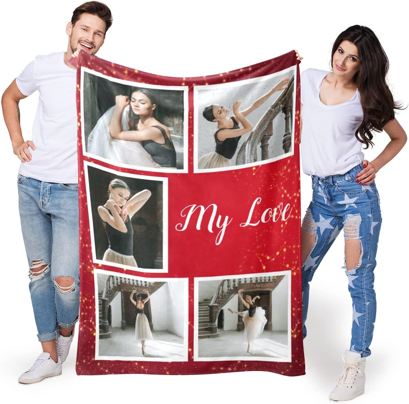 EastArts Gifts for Christmas, Birthday Gifts Men, Christmas Blanket Customized with Photos and Text, Boyfriend Gifts, Gifts Mom Who Have Everything, Unique Gifts Kids Adult, 30X40 INCH