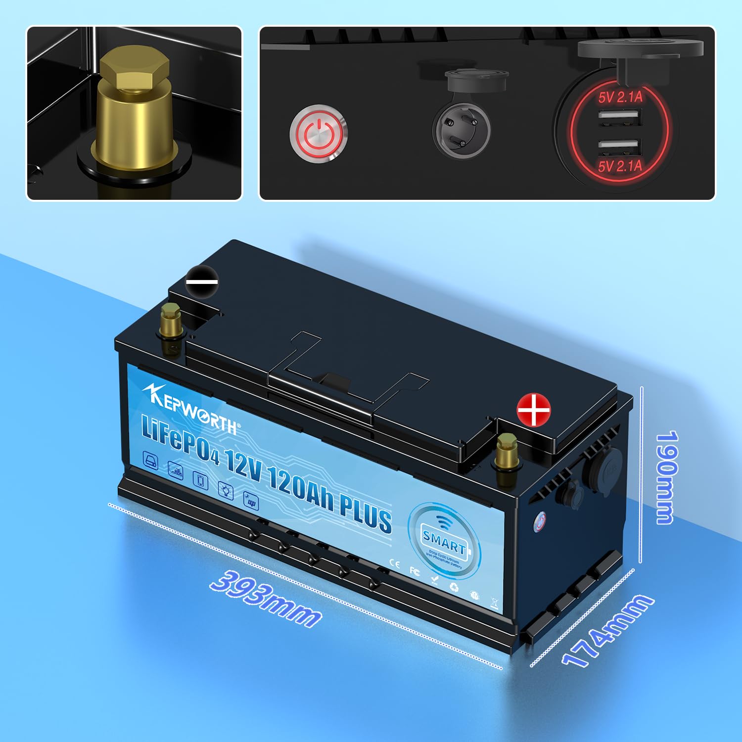Bluetooth Lifepo4 Akumulator litowy 12V 100Ah z ogniwami klasy A i 100A BMS do silników trollingowych Kempingowe systemy solarne Obsługa połączeń szeregowych i równoległych