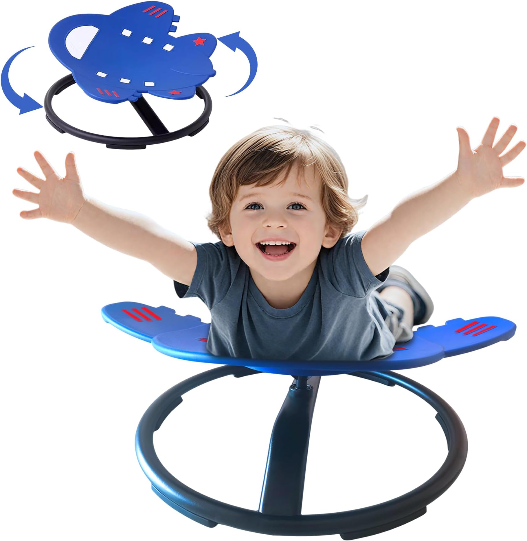 Sensory Spinning Chair for Kids,Autism Childs Swivel Chair,Sit and Spin Toy,Sensory Equipment,Non-Slip Metal Base Indoor and Outdoor Training Body Coordination Ages 3-12