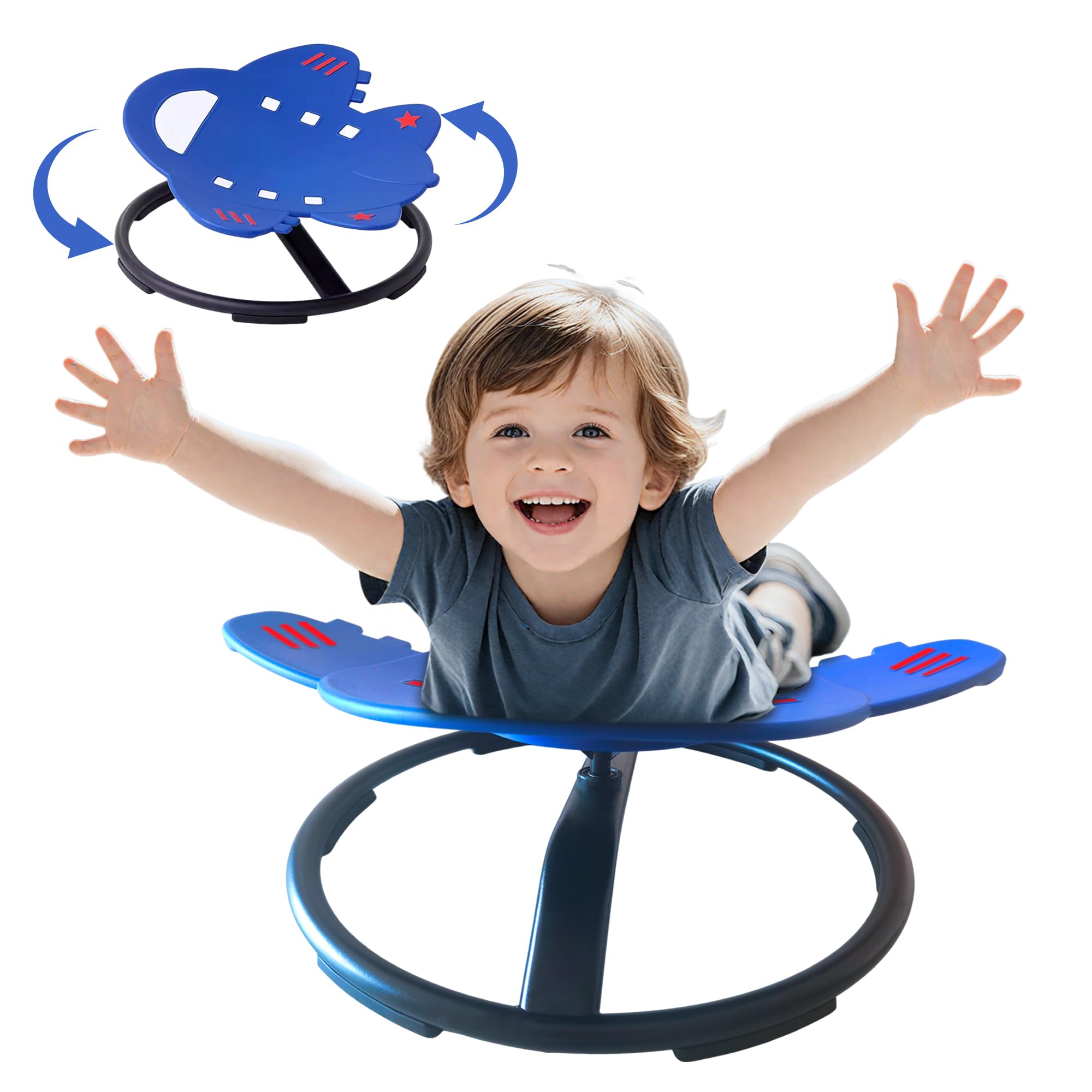 Sensory Spinning Chair for Kids,Autism Childs Swivel Chair,Sit and Spin Toy,Sensory Equipment,Non-Slip Metal Base Indoor and Outdoor Training Body Coordination Ages 3-12