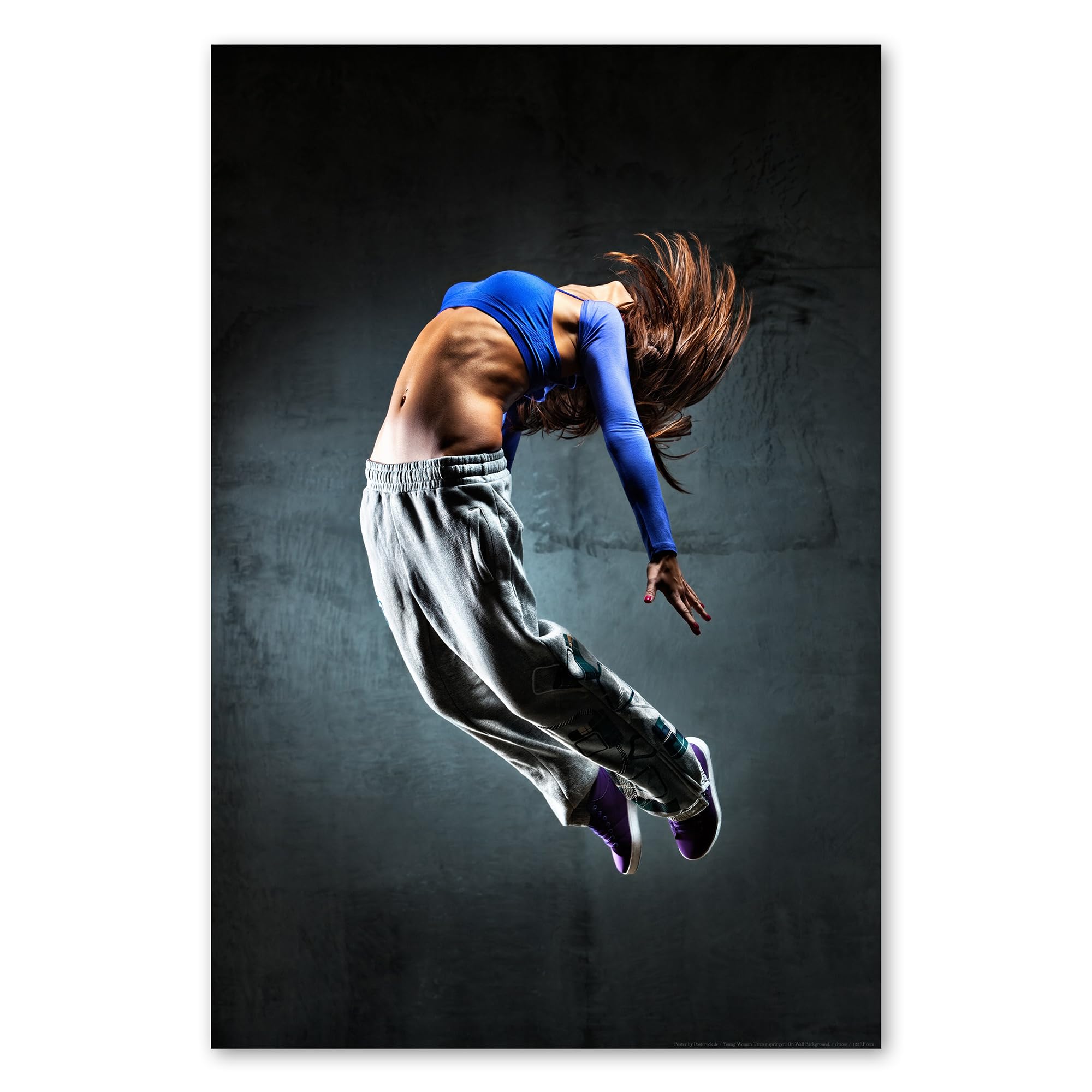 Postereck - 0520 - Hip hop, ballerina che balla street dance musica donna - Decorazione da Parete, Stampa Artistica, Arredamento Interni, Stampa Fotografica - Tela - 100,0 cm x 75,0 cm