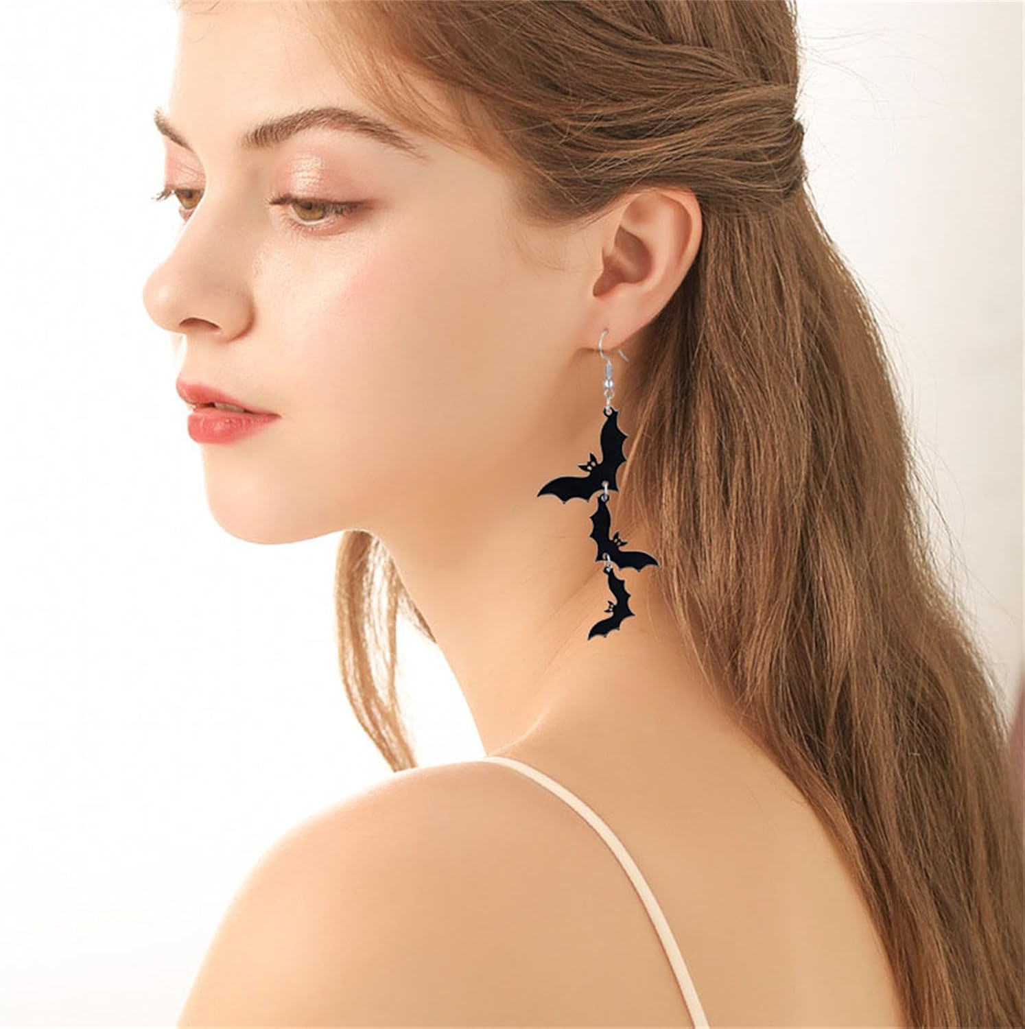 Bat Drop Dangle Earrings for Women Men Funny Black Bat Tassel Earrings Scary Halloween Cosplay Party Jewelry Gifts - Image 2