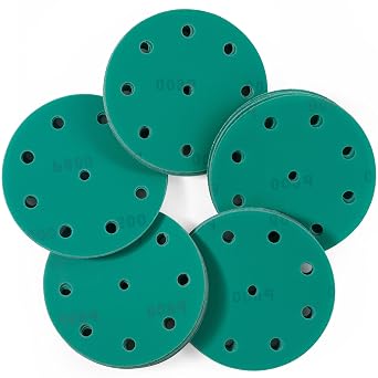 S SATC 5 Inch Sanding Disc 600 Grit 9 Holes Orbital Sandpaper Hook and Loop Sanding Discs Orbital Sander Pads 50 Pack
