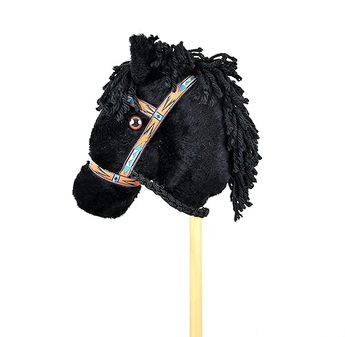 Miniatura 2 de Prairie Ponies Stick Horse - Hobby Horse - Stick Pony (Buckskin with Gold Cowboy Halter)