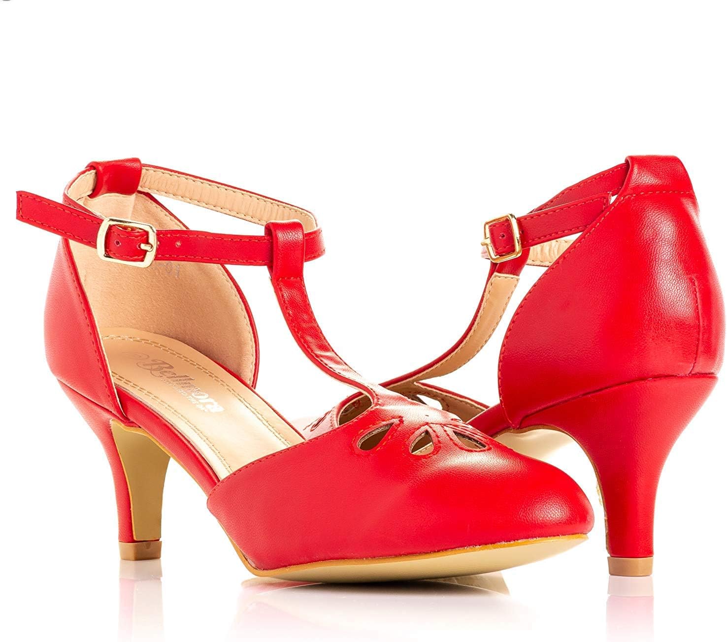 Women's Jamie-01 Vintage Round Toe T-Strap Mary Jane Costume Dress High Heel Swing Shoe with Sexy 3" Heel for Every Flapper