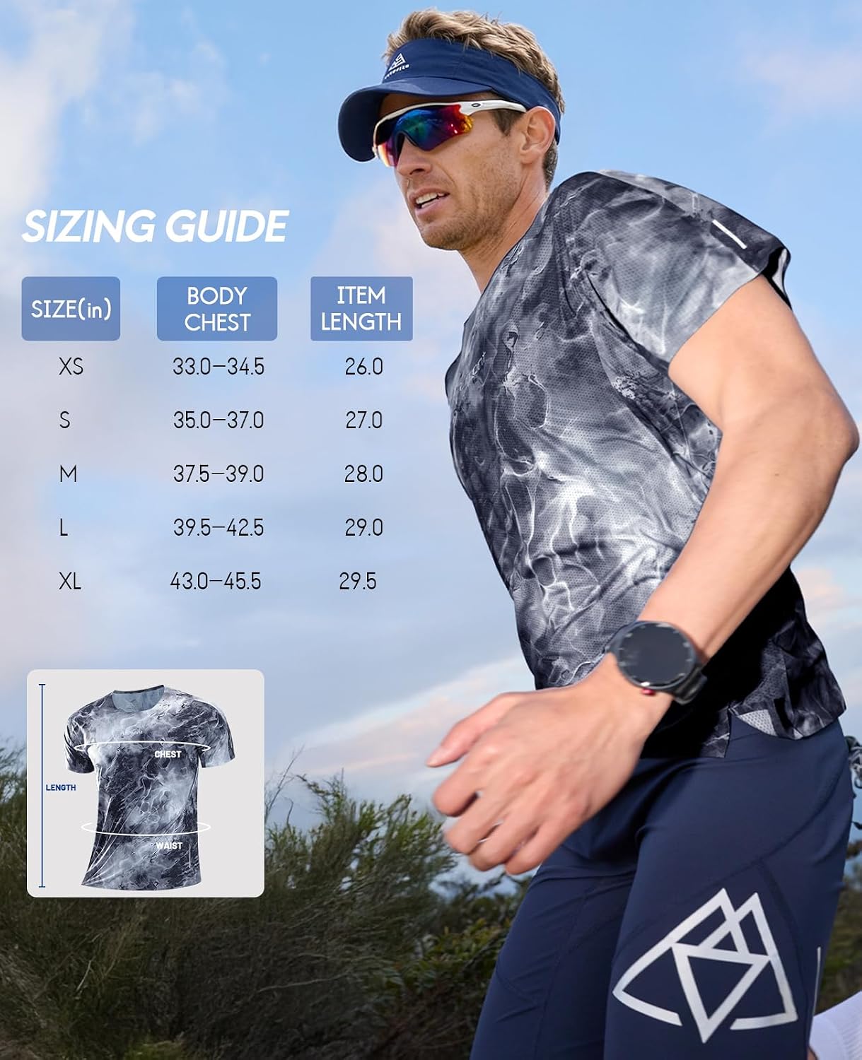 Haimont APEX Men's Trail Running Shirt Lightweight Quick Dry Seamless Running Tee for Race & Training
