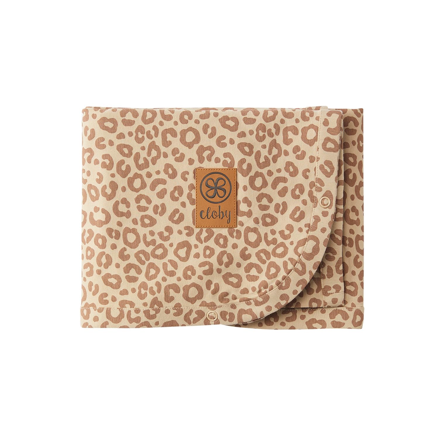 Cloby CBY-UVB-LPB multifunktionale Babydecke mit UV-Schutz UPF 50+ Leopard braun