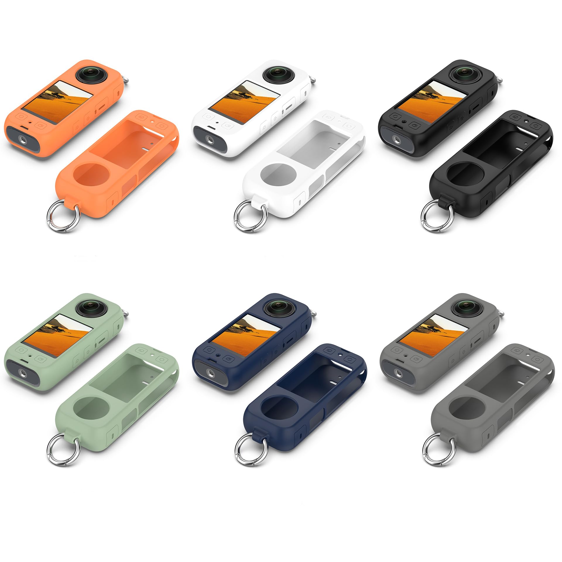 Action Camera Siliconen Hoesje voor Insta360 X4 Body Beschermhoes Anti-Slip Anti-Kras Zachte Cover voor Insta 360 X4 Lens Cap Cover (Lens Cap