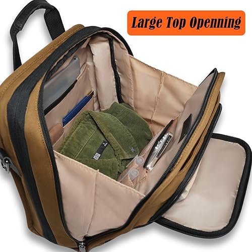 Miniatura 4 de WELKINLAND Bolsa de mensajero de viaje de 14 bolsillos para hombres, bolsa de hombro para tableta de 13 pulgadas, para hombre, espaciosa bolsa de